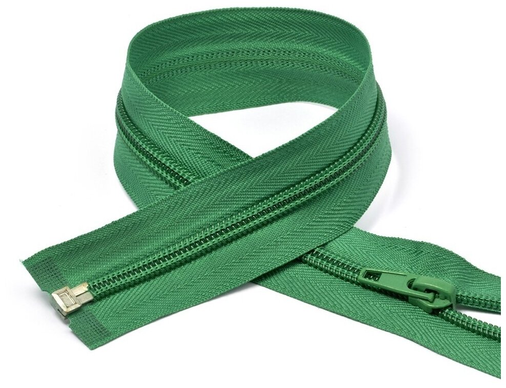 Молния MaxZipper пластиковая, Спираль, №5-N, 60 см, цвет F258, зеленый, 10 шт (N-F.ПЛ5N.60.258)