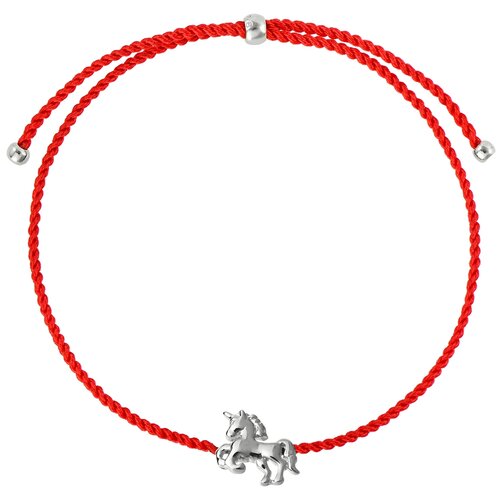 фото Wanna? be! браслет "boys and girls" единорог из серебра на красной нити sb084-011, 21 см, 1.18 г