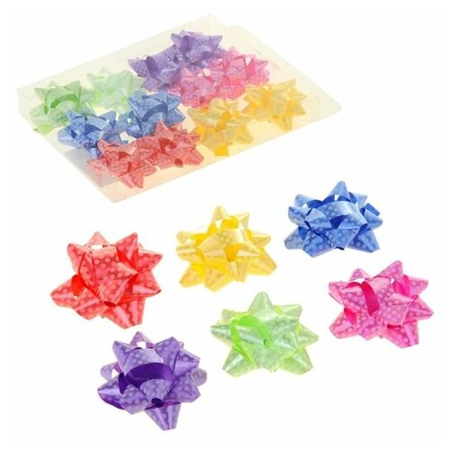 фото Бант-звезда №5 (набор 12 шт) горох, цвета ассорти mikimarket