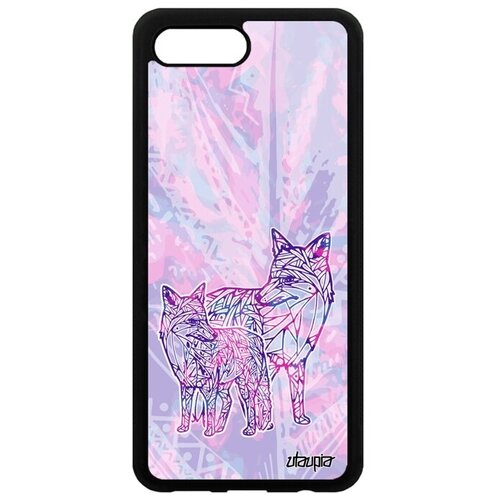 фото Защитный чехол на смартфон // honor 10 // "лиса" дизайн тайга, utaupia, розовый