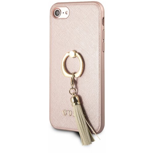 фото Чехол guess для iphone 7/8 saffiano hard pu + ring pink