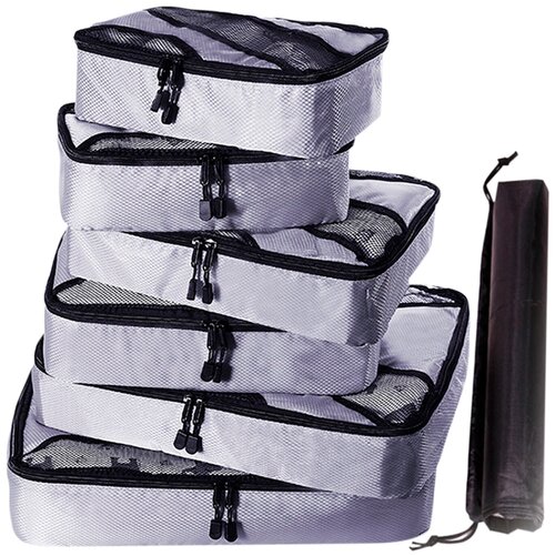Набор органайзеров из водоотталкивающего материала для багажа, 6 шт, цвет серый