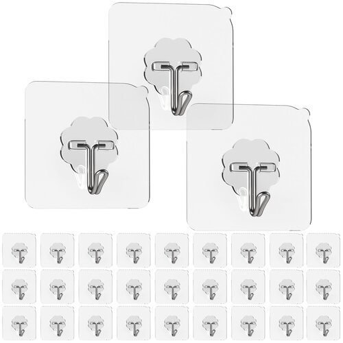 Крючок, держатель, вешалка для кухни, ванной, органайзер самоклеящийся, самоклеющиеся крючки на липучке, 30 шт