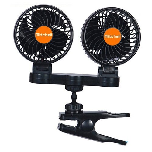 Вентилятор HX-T607E 13см 5 12V 75W диммер на прищепке двойной с регулируемыми углами обдува 360 градусов MITCHELL 2460₽