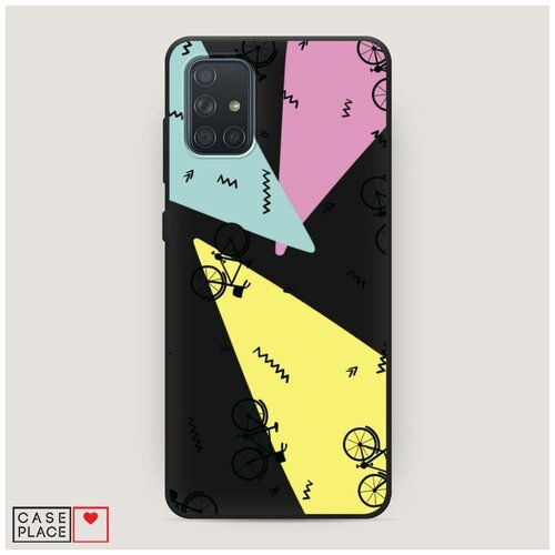 фото Чехол силиконовый матовый samsung galaxy a71 велосипеды абстракция case place