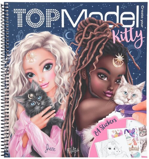 Альбом для творчества и рисования с наклейками TOPModel Create Your Kitty Котята MOONLIGHT Раскраска Топ модель Создай котенка для девочек