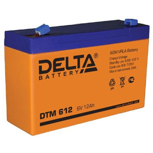 Аккумулятор Delta DTM 612 DTM612 (6V 12Ah) аккумулятор для ибп delta dtm 612