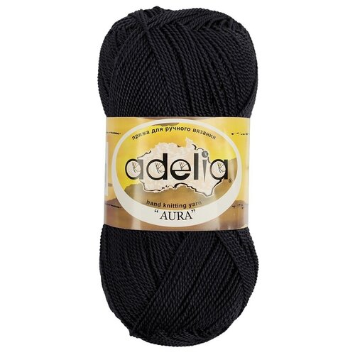 Пряжа ADELIA AURA 100% акрил 10 шт. х50г 250м №007 чёрный