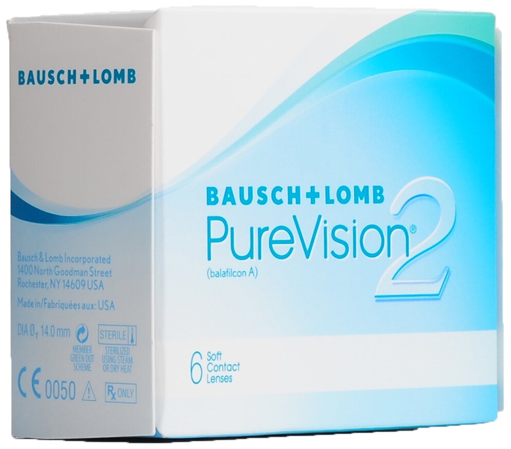 Линзы контактные Bausch&Lomb (Бауш энд Ломб) PureVision 2 мягкие для коррекции зрения (-2.75/8.6) 6 шт. Bausch & Lomb - фото №13