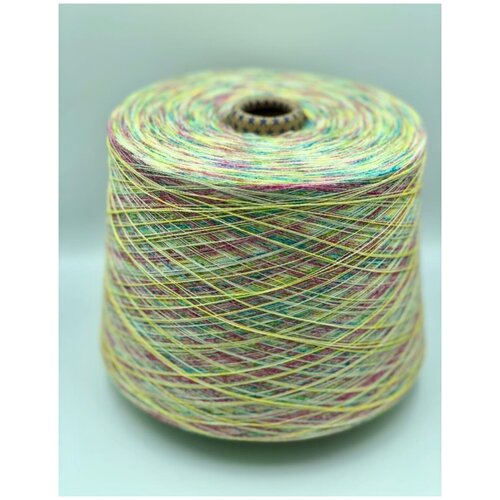 Пряжа на бобинах «ZAPHIR» Цена за 300 гр; Состав: вискоза_90% шелк_10% Метраж: 1700 м в 100 гр; цвет светлая радуга