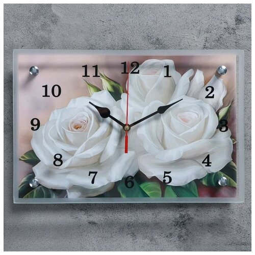 фото Часы настенные, серия: цветы, "розы", 20х30 см mikimarket