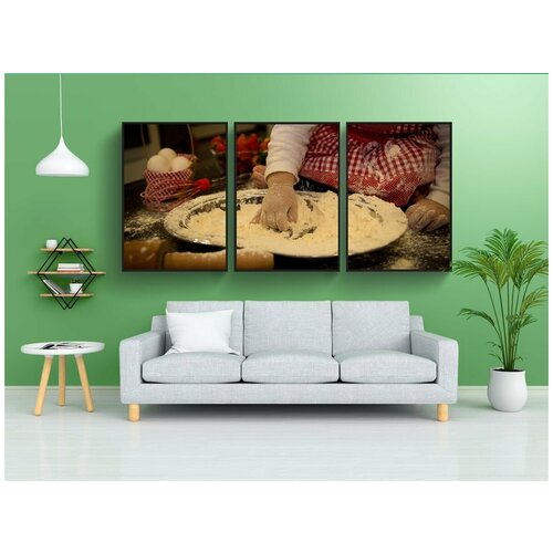 фото Набор модулных постеров для интерьера "ребенок, руки, кухня" 60x90 см. в тубусе, без рамки lotsprints