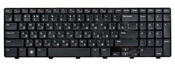 Клавиатура для ноутбука Rocknparts Dell N5110, 15R [MP-10K73SU-442] Black, black frame, гор. Enter
