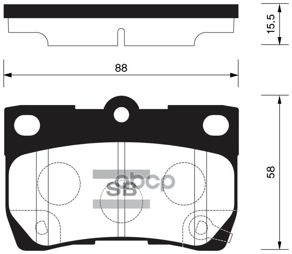 Sp2083_колодки Дисковые Задние! 88.3x15.5x58.2 Lexus Gs 450h/460/Is 2.5/2.2d 05> Sangsin brake арт. SP2083