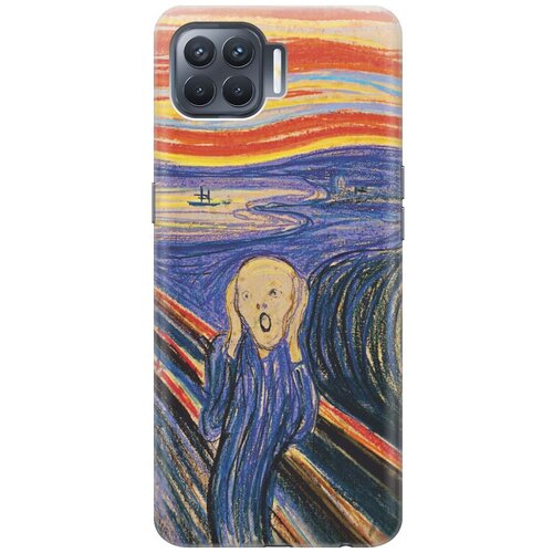 фото Ультратонкий силиконовый чехол-накладка для oppo reno4 lite с принтом "крик" gosso