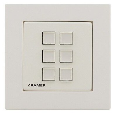 Kramer RC-306/EU–80/86(W) Панель управления универсальная с 6 кнопками; Поддержка PoE, цвет белый