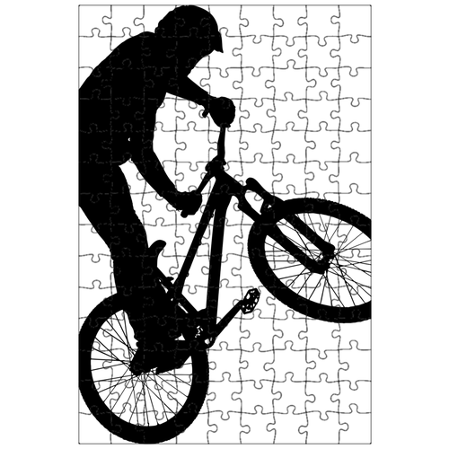 фото Магнитный пазл 27x18см."велосипед, силуэт, bmx" на холодильник lotsprints