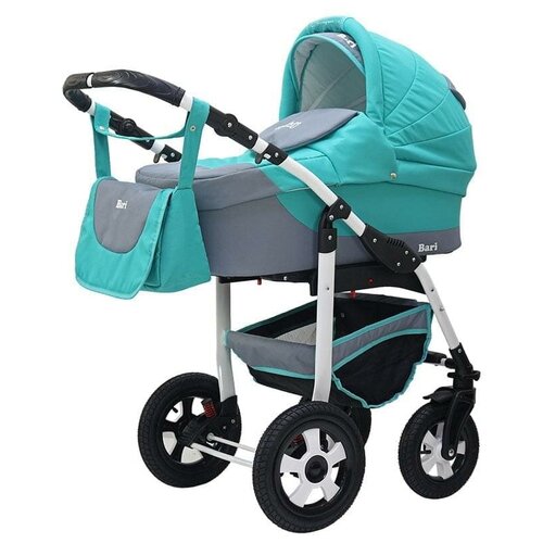 Bart-Plast Коляска 2 в 1 Bari BartPlast, 01 серый-бирюза
