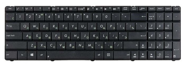 Клавиатура для ноутбука Asus K52, K53, K54, N50, N51, N52, N53, W90, PRO5IJ, F50, X52, X54, X55, X75V, PRO5AVn, PRO64Vg, PRO7BJg Black