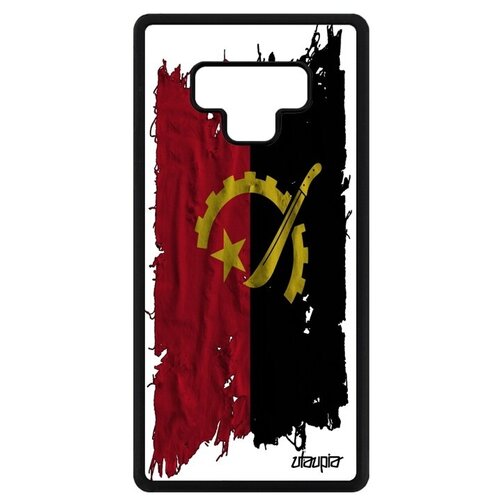 фото Противоударный чехол для // samsung galaxy note 9 // "флаг анголы на ткани" страна патриот, utaupia, белый