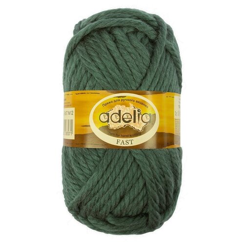 Пряжа Adelia Fast, 78% акрил, 22% шерсть, 3*150 г, 45+-2 м, №12, зеленая (FAST)