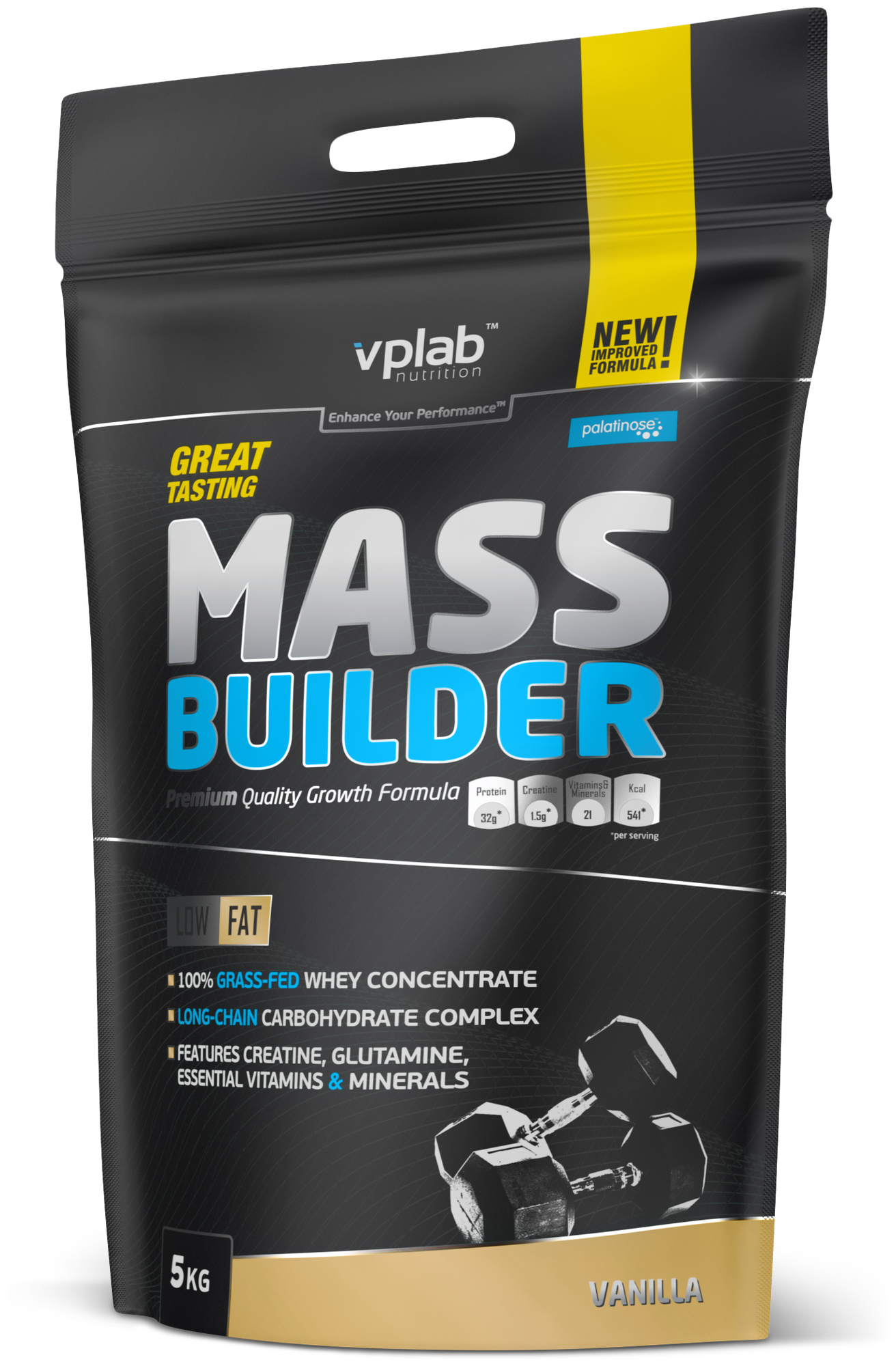 Гейнер vplab Mass Builder (5 кг), ваниль