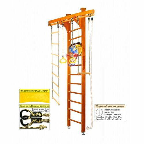 Шведская стенка Kampfer Wooden Ladder Ceiling Basketball Shield 3 м 15720 №3 Классический