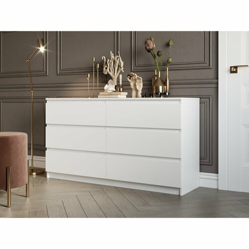 Комод с 6-ью ящиками Мадера, 1200х420х775, Белый