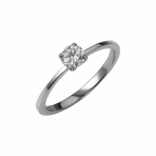 Кольцо помолвочное Constantine Filatov помолвочное кольцо с бриллиантом, белое золото, 585 проба, родирование, бриллиант, размер 16.5, белый