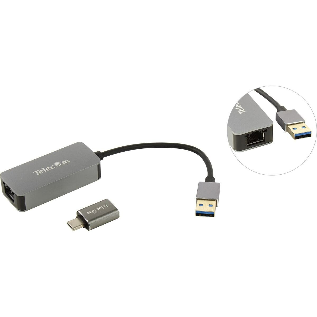 Кабель-переходник USB 3.0-->RJ-45 2.5G Ethernet, and TypeC адаптер 0.15м Telecom <TU325M> VCOM Кабель-переходник Telecom USB 3.0/RJ45 (TU325M) - фото №8