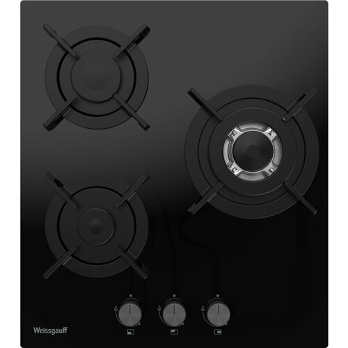 Варочная панель Weissgauff HG 430 BGV WOK-конфорка 3 года гарантии автоматический электроподжиг Рукоятки Hi-Tech 1154000₽