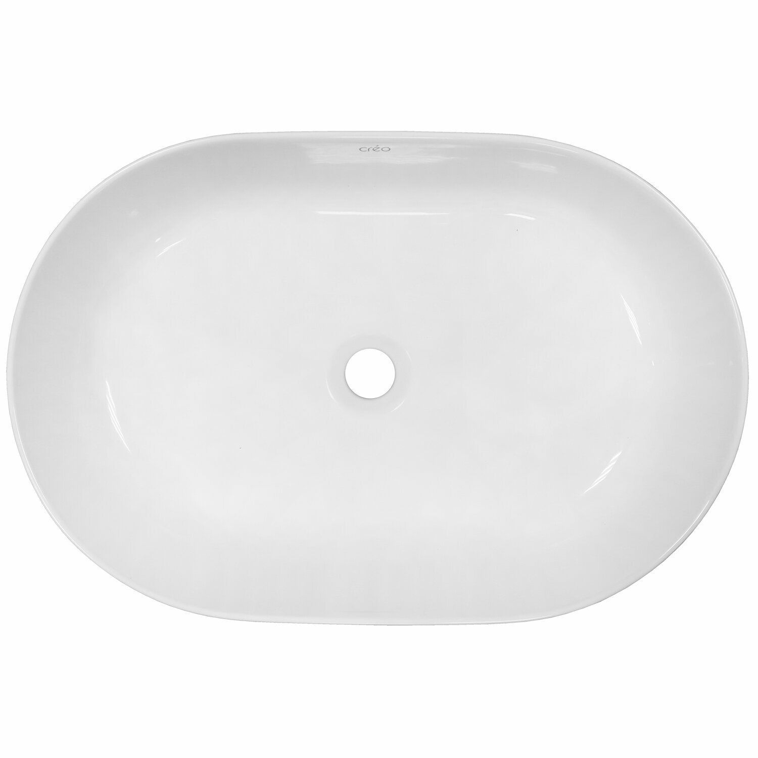 Creo Ceramique 580х380х140 накладная, овальная, керамика, белый глянцевый (PU4300)
