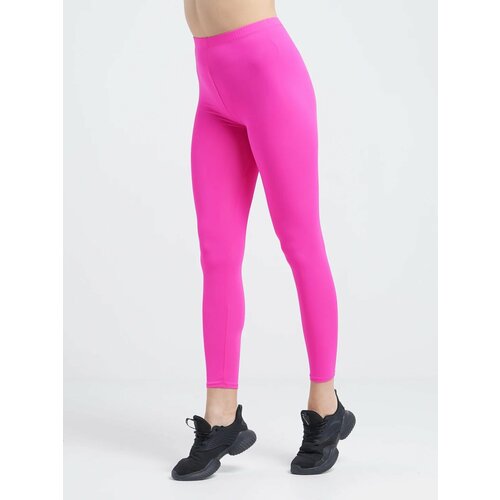 Тайтсы  для фитнеса, бифлекс, гладкие, размер M, фуксия, розовый