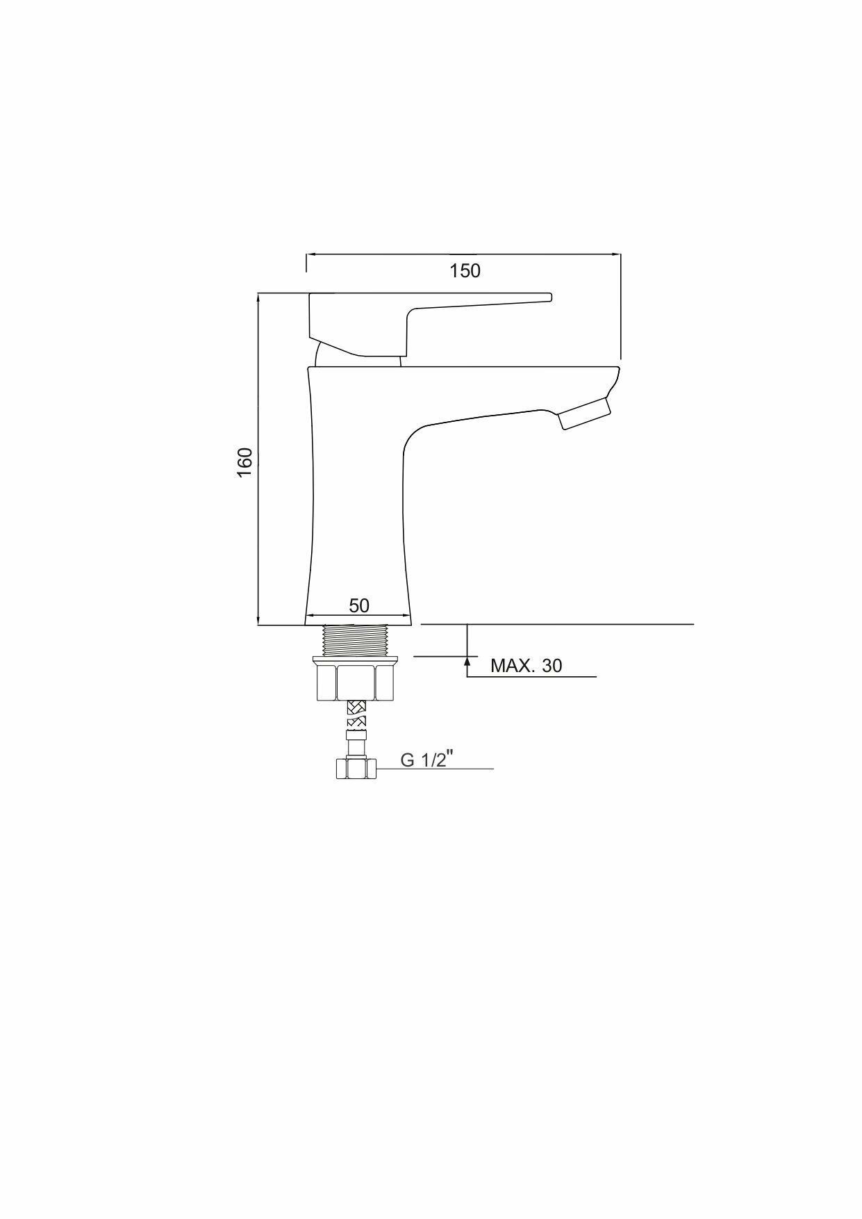 Смеситель для раковины, РМС PL6-001F, ABS-пластик, белый, гарантия