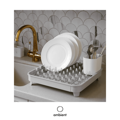 Сушилка для посуды ambient Omni 365х365х170 мм светло-серая 3000₽