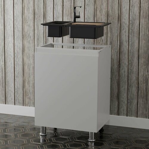 Кухонный модуль напольный под мойку без столешницы с дверью Севилья 60х60х828 см на ножках тумба под раковину белая 3379₽