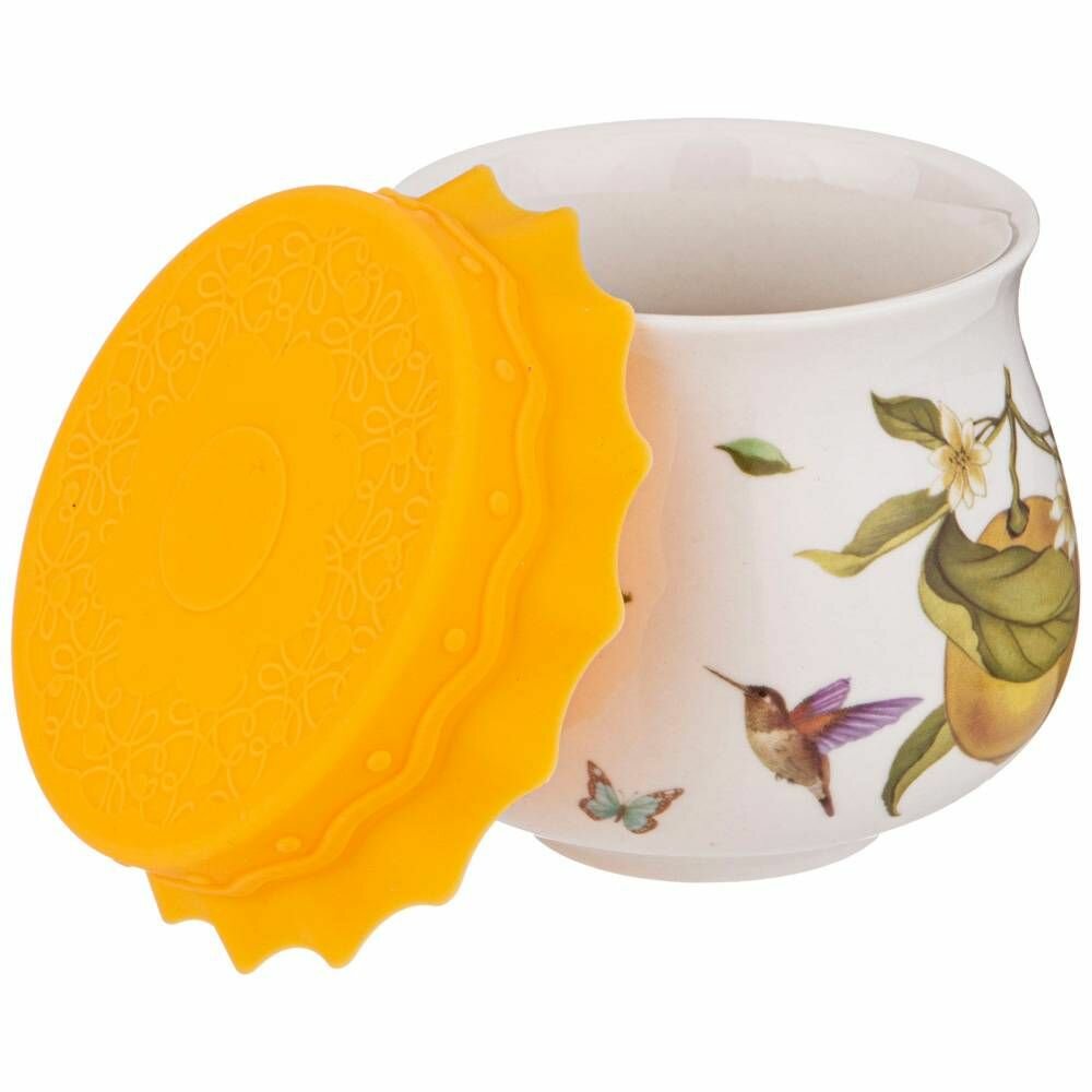 Банка для хранения продуктов Lefard "Прованс Лимоны", для мёда, 180 мл, с силиконовой крышкой, фарфор — фото 1