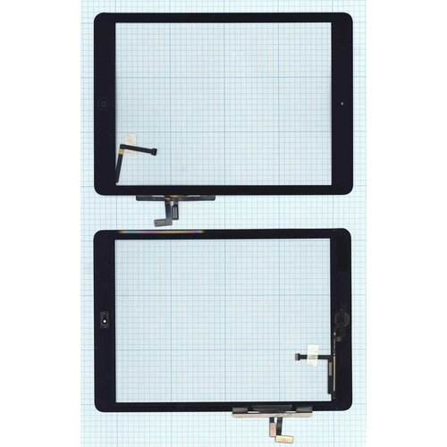 Сенсорное стекло (тачскрин) для планшета Apple iPad Air (A1474, A1475, A1476), черное с кнопкой OEM