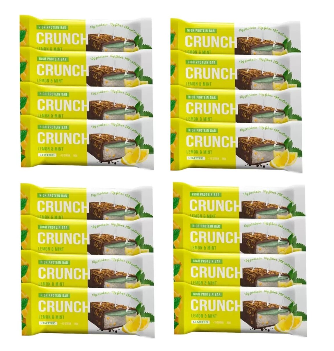 Протеиновый батончик Crunch 16 шт 60 гр (BootyBar) Лимон и мята