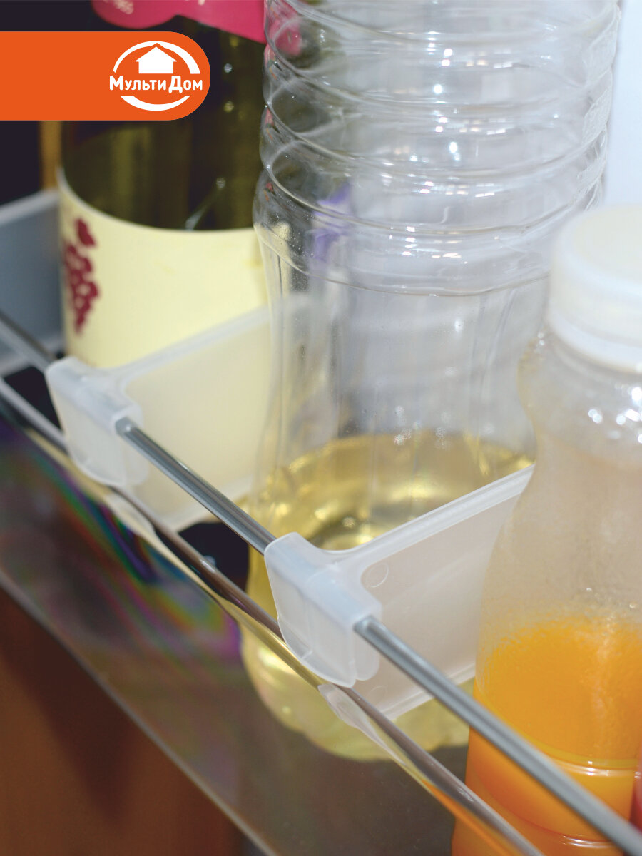 Органайзер для соусов в холодильник  разделители 4 штуки  размер 7 5 х 3 х 5 5 см  белые