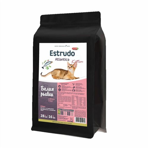Сухой корм Estrudo Atlantica Kitten Белая рыбка для котят 3 кг 1230₽