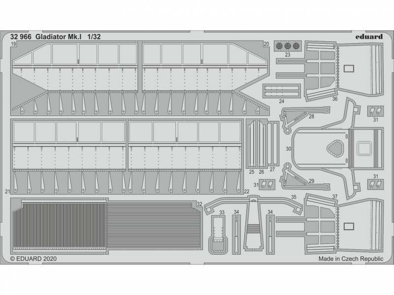 Фототравление для модели Gladiator Mk.I, ICM. Масштаб 1:32
