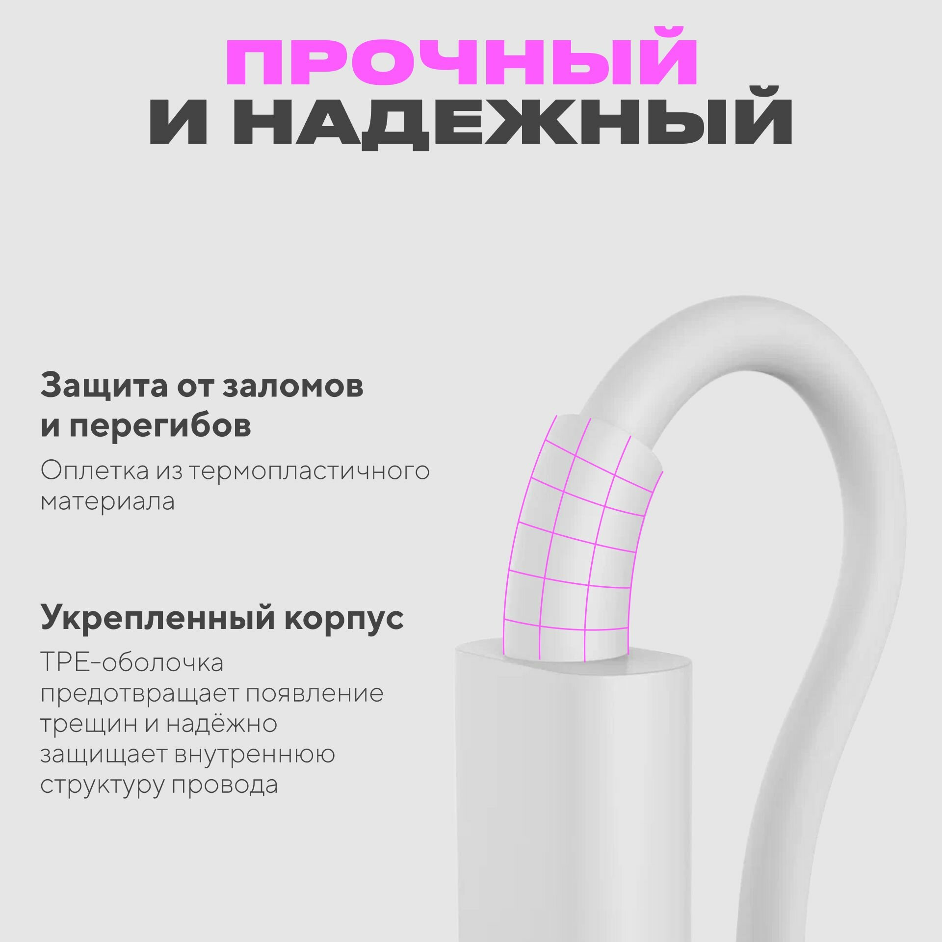 Кабель Type-C - Type-C / 2 метра, 100W / быстрая зарядка для телефона — фото 1