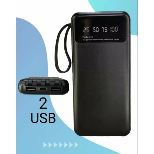 Портативный аккумулятор Power Bank 10 000 мАч с кобылами черный 850₽