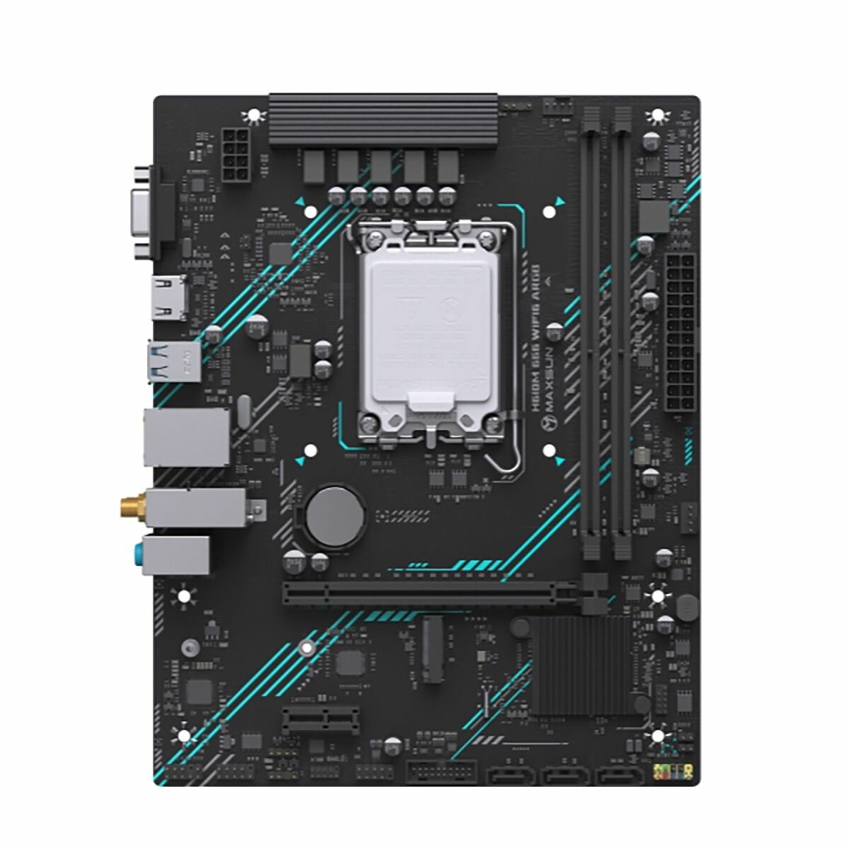Материнская плата Maxsun MS-H610M 666 WIFI6 ARGB, LGA1700, Intel H610, Micro-ATX, RTL (6940709660638)