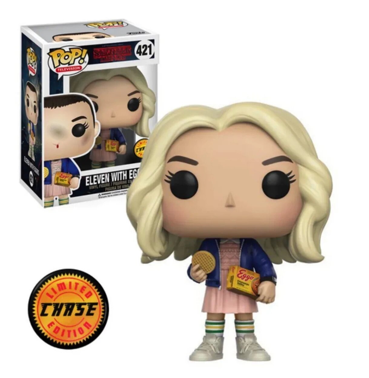 Фигурка Funko POP! Оди с Вафлями и в Парике (Eleven with Eggos Wig) #421 (Chase)