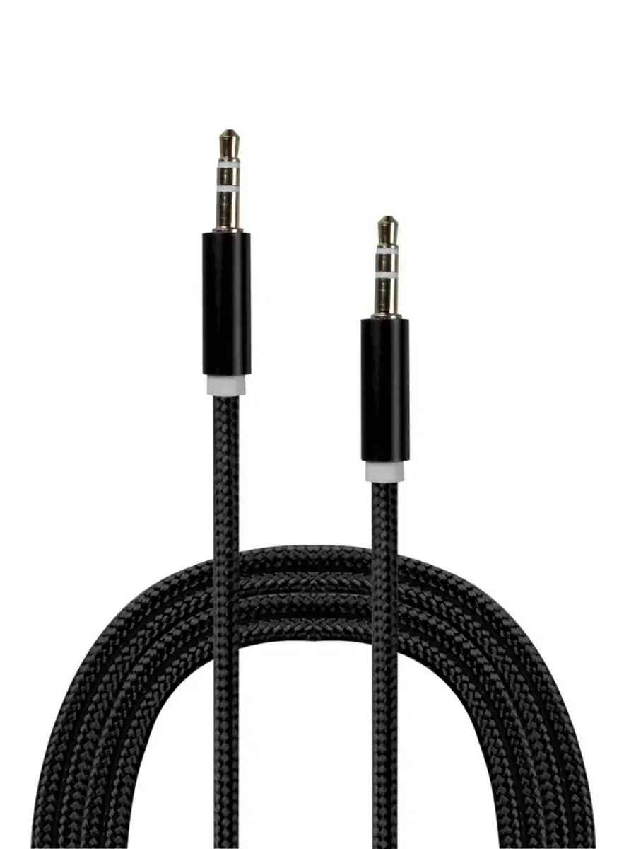 AUX кабель в машину mini jack 35 mm цвет черный длина 1 метр