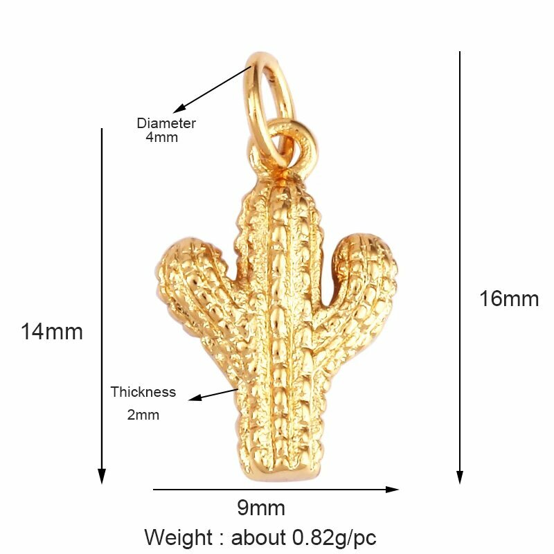 Подвеска кактус, 16 мм, N303631K2-Gold