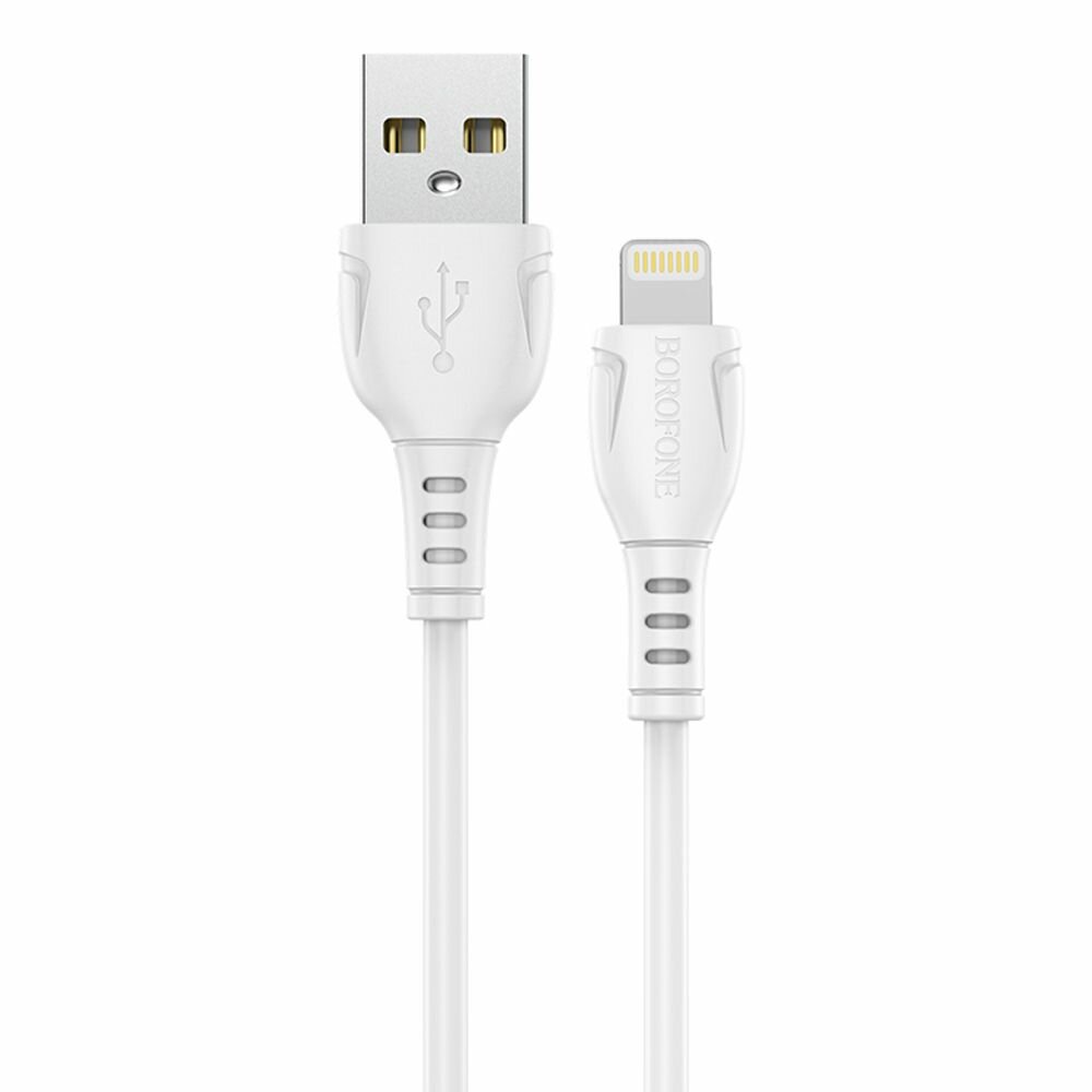 USB кабель BOROFONE BX51 Triumph Lightning 8-pin, 2.4А, 1м, PVC (белый)