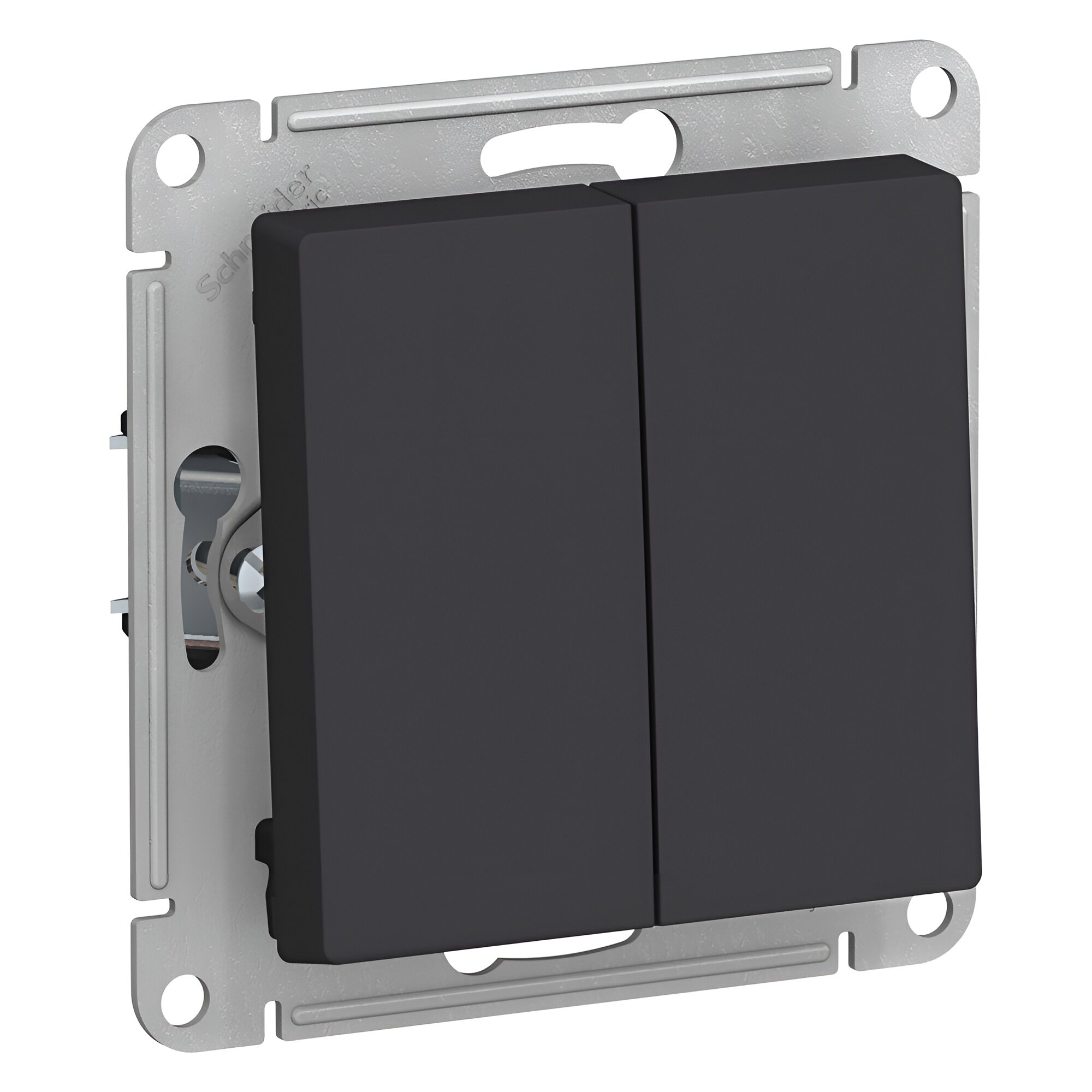 Выключатель 2-кл. механизм СП AtlasDesign 10А IP20 (сх. 5) 10AX, цвет карбон, Schneider Electric ATN001051